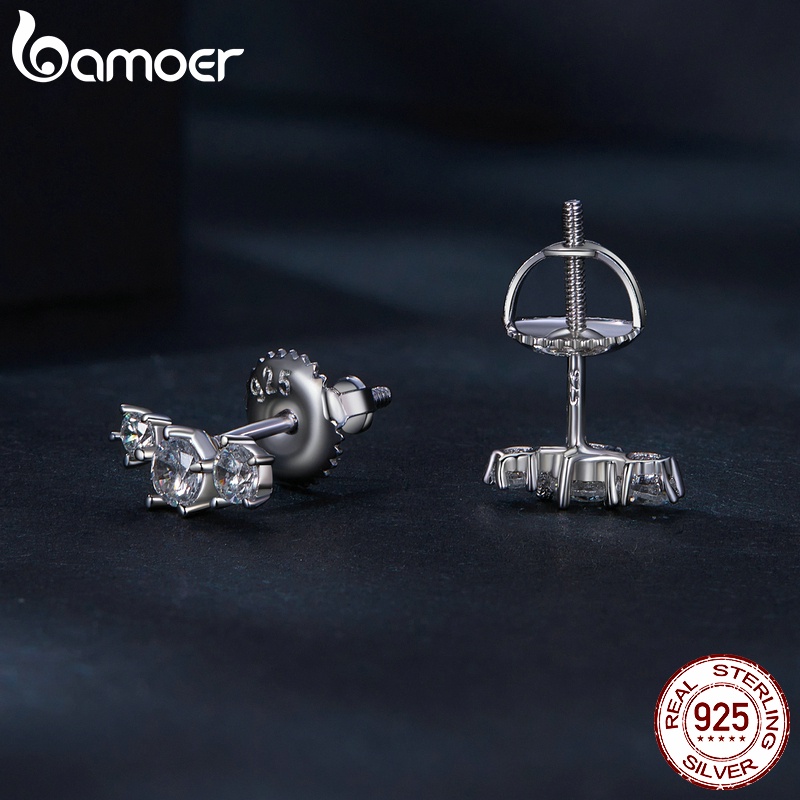 Bamoer Bông Tai bạc 925 5 vvs1 Thiết Kế Độc Đáo Thời Trang Cho Nữ MSE034