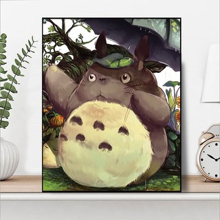 MOZI✨chinchilla 40*50cm tranh tô màu theo số tranh số hoá anime tranh số hóa theo yêu cầu tranh tô màu số hoá theo yêu cầu tranh tô màu số hoáTranh Sơn Dầu diy Hình Totoro Hoạt Hình Đáng Yêu sơn acrylic