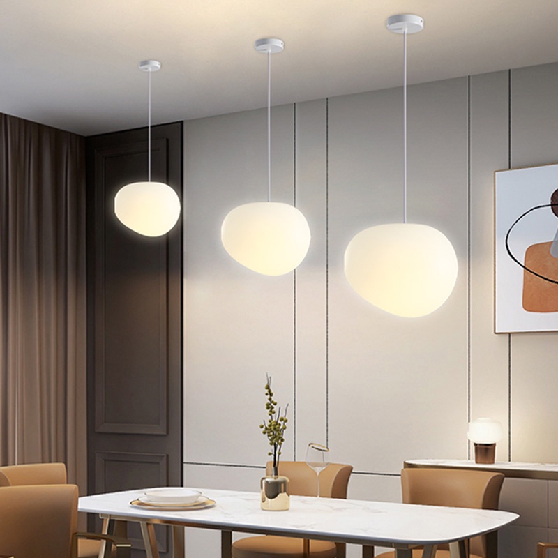 Đèn Thả Trần Đá Cuội Bắc Âu, Đèn Chùm Trang Trí Thương Mại Cầu Thang Xoắn Ốc Led Acrylic Cho Bàn Ăn