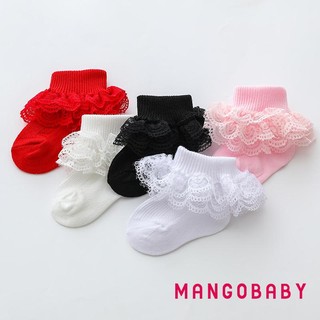 Mgg-baby Girls Tất Cotton Bé Trai, Dây Buộc Dễ Thương Frilly Ren Rửa Tội Tất Quà Tặng Sinh Nhật Cho Trẻ Sơ Sinh