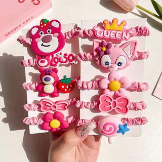MEOWU Set 3 Cột Tóc Cartoon Hoạt Hình Phong Cách Hàn Quốc Cho Nữ Bé Gái