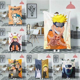 Chăn Flannel mềm mại in hình Anime Naruto Uzumaki Naruto & Kakashi Hatake & Sasuke, thoải mái ấm áp, dùng cho giường, điều hòa, văn phòng, ngủ