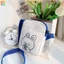 Gấu dễ thương in hình thỏ túi đeo chéo mini vải vuông ví hoạt hình hợp thời trang túi xách đeo vai túi điện thoại