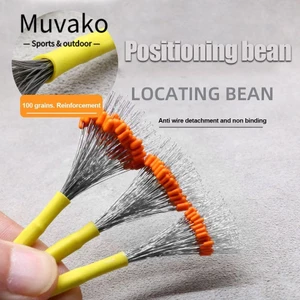 Muvako 200 cái đậu cao su, phụ kiện dây chuyền câu cá nửa hạt nút chặn câu cá bobber, silicone trong suốt bền không gian mềm đậu hồ sông biển