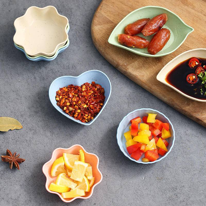 Đĩa Đựng Nước Chấm / Giấm Hình Hoa Mận / Lá Bằng Lúa Mạch Kiểu Nhật Bản Độc Đáo Tiện Dụng Cho Nhà Bếp