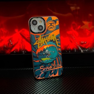 Ốp Điện Thoại Chống Sốc Chống Rơi Màu gradient In Logo Stussy Cho iphone 14 11 13 12 X XS Pro Max xr Mini xr 7 8 plus