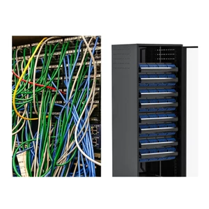 Bảng vá Yoo Patch 24 cổng CAT6 với bảng vá ghép nối Keystone Jack Pass-Thru nội tuyến
