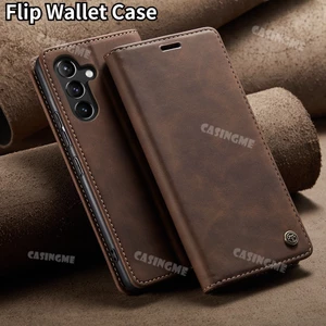 Samsunga55 5G A35 2024 Flip Matte Da PU Cho Samsung Galaxy A55 A35 A15 A05S A25 A 35 55 4G 5G 2024 Ốp lưng Khe Cắm Thẻ Bảo Vệ Chống Sốc Ốp Lưng