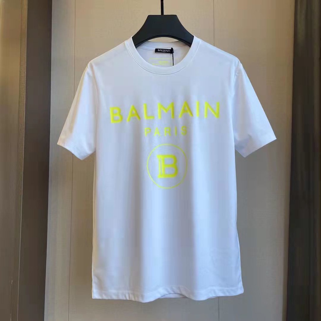 Áo thun cặp đôi mới xuân hè Áo thun nữ cổ điển in chữ BALMAS cổ tròn cotton ngắn tay áo thun nam