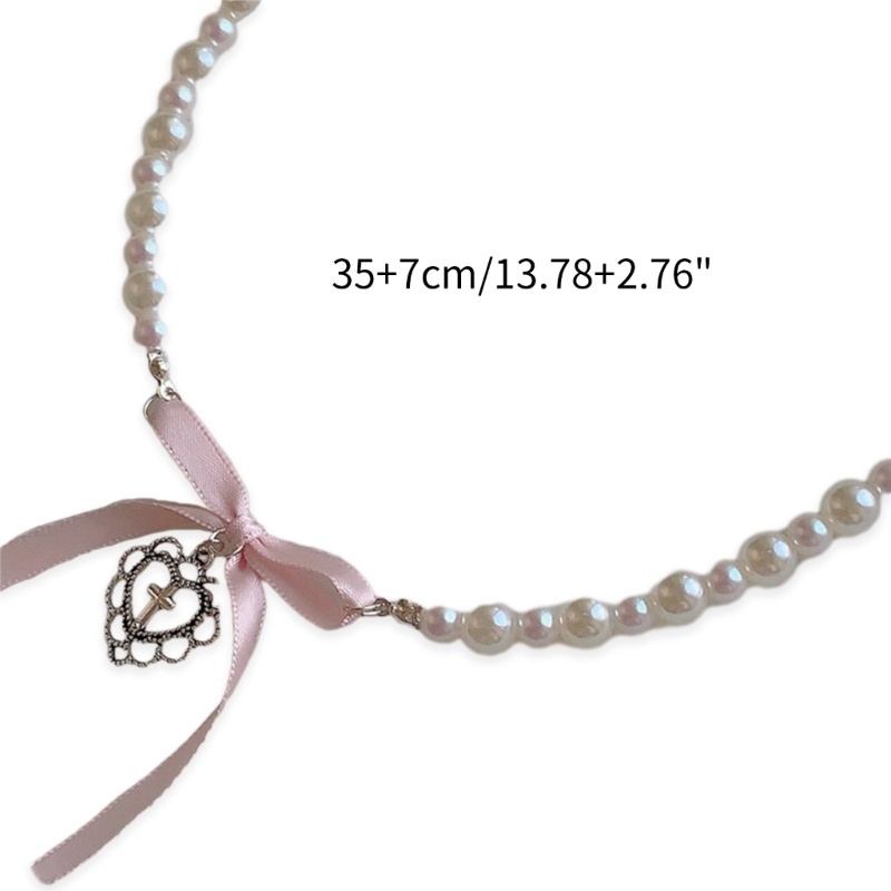 Elega Vòng Cổ choker Ngọc Trai Mặt Hình Trái Tim Thanh Lịch Thời Trang Cho Nữ