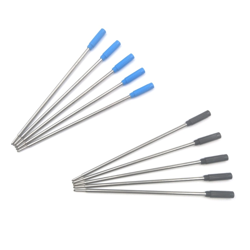 Set 10 Ruột Bút Bi Kim Loại Màu Xanh Dương / Đen