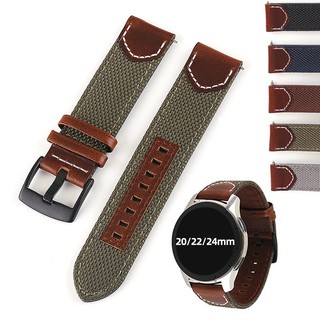 Dây Đeo Đồng Hồ Bằng Vải Nylon Và Da Thật Kích Thước 20mm 22mm 24mm Y2K Phong Cách Cao Bồi Cổ Điển Dành Cho Nam Nữ