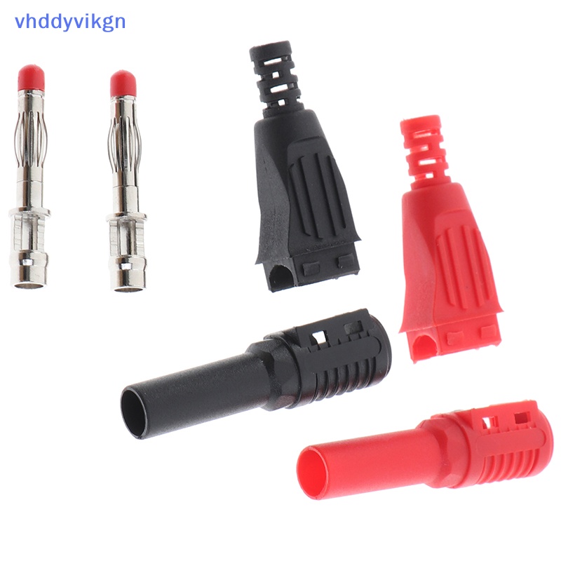 Set 2 Phích Cắm Chuối Góc Phải Cách Nhiệt 4mm Màu Đỏ + Đen
