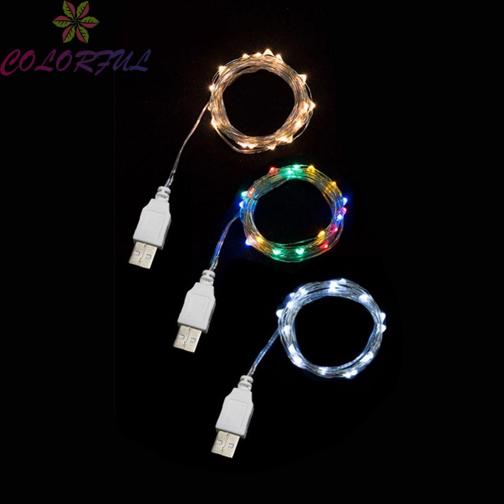 【COLORFUL】USB/LED Mini Rice Wire Copper String Fairy Lights Party Decor Christmas Gift
