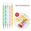 AFTEROF 5 Cái Bút Chấm Móng Tay Nghệ Thuật, Bút Sơn Móng Tay Pha Lê 2 Chiều, Bút Chấm Sơn Hạt Sơn Chấm Ba Lan Sơn Đá Cẩm Thạch Móng Tay Nghệ Thuật Bộ Dụng Cụ Nữ