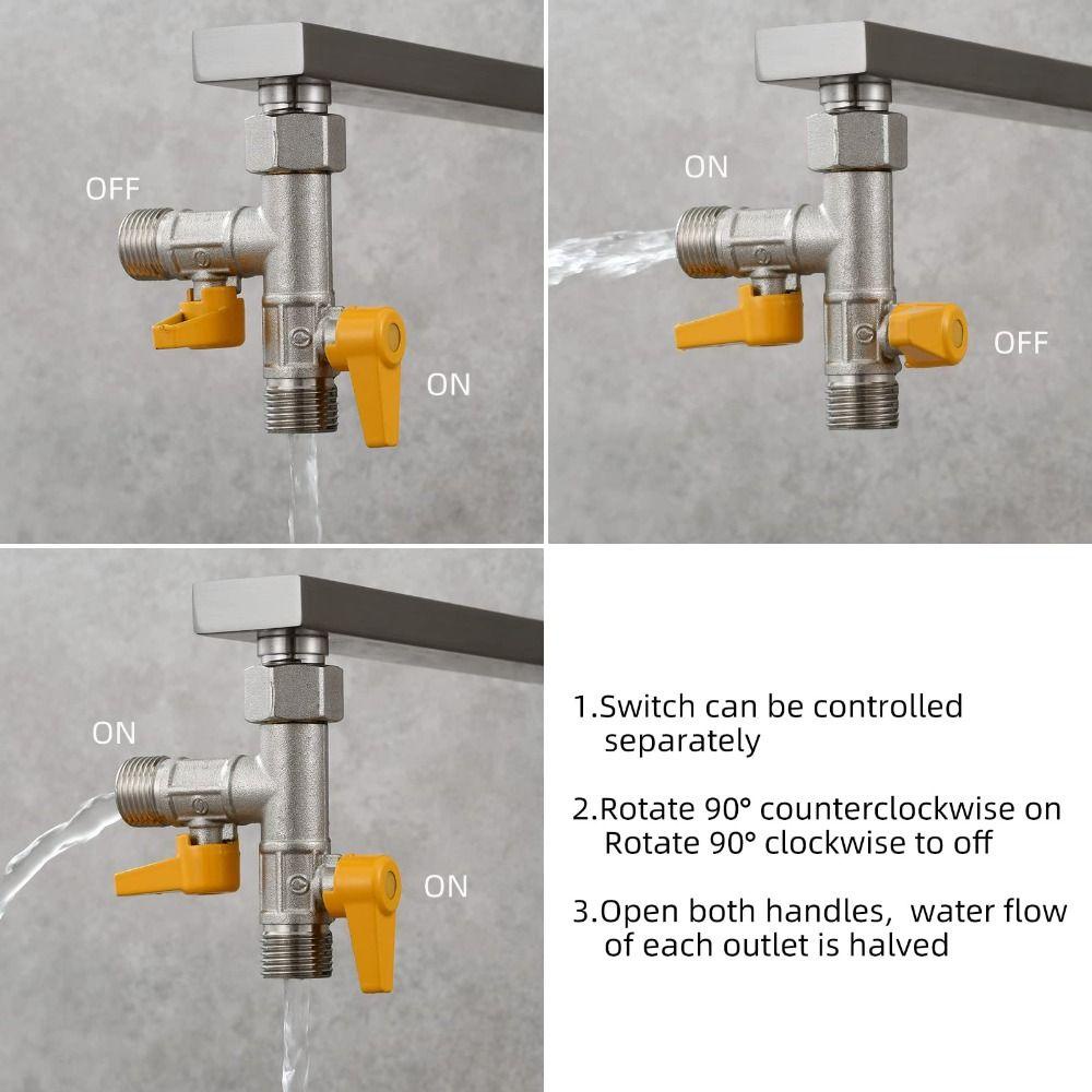 Van chuyển đổi vòi hoa sen ESSENCEH, Bộ chuyển đổi nước bằng đồng thau G1 / 2 ", Bộ chuyển đổi 3 chiều Đầu vòi hoa sen và vòi hoa sen