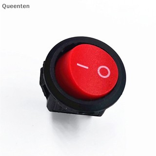 Queenten 10 Chiếc KCD11 Đường Kính Nhỏ Thuyền Tròn Rocker Công Tắc Đen Tròn Đen Trắng Đỏ 2 Pin ON-OFF Rocker QT