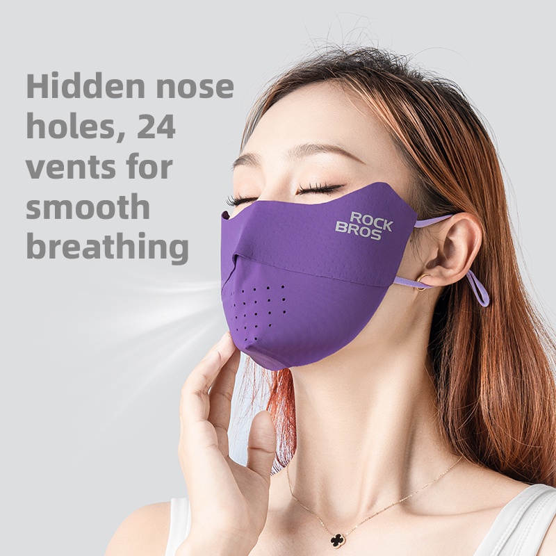 Mặt nạ đi xe đạp Rockbros UV Ice Silk có thể điều chỉnh thoáng khí Mặt nạ liền mạch có thể giặt được