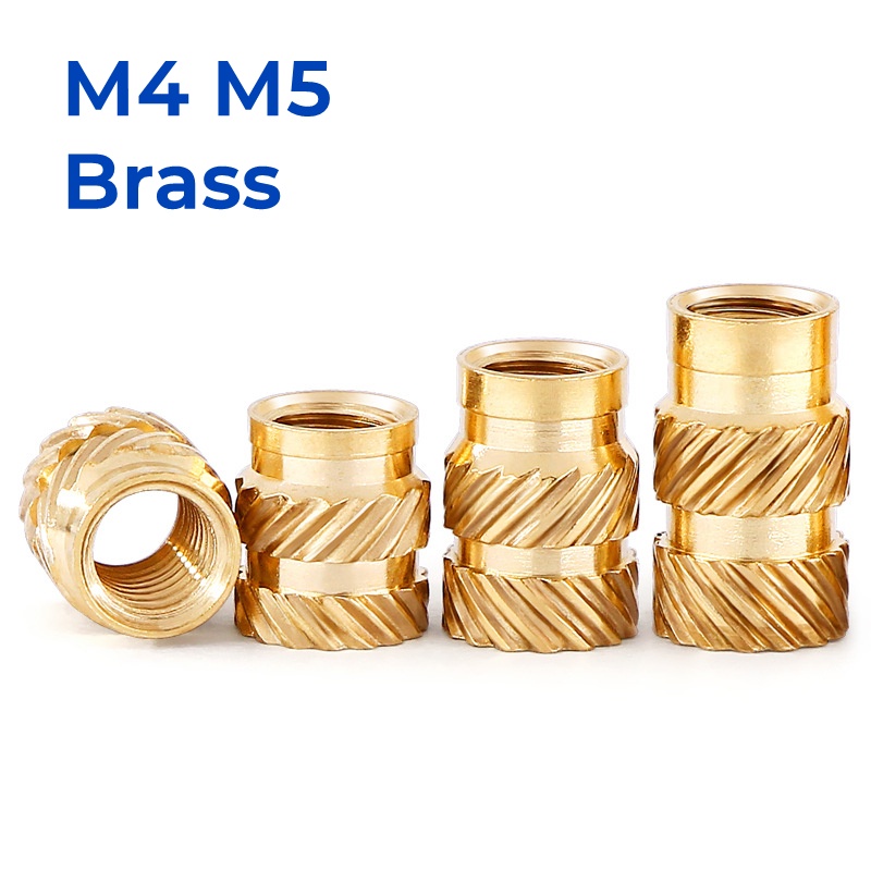 M4 m5 đồng thau chèn nut đôi twill đồng nuts nóng chảy knurled thread