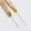 DELMER 3 Cái / bộ Móc Kim, Tay Cầm Bằng Gỗ Móc Kim Loại, Dụng Cụ May Dệt Tóc Đan Phần Mở Rộng Tóc Micro Móc Để Làm Tóc Giả