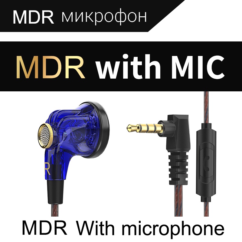 Qkz mdr dynamic hifi in ear tai nghe 3.5mm màn hình dj có dây earbud thể thao khử tiếng ồn âm nhạc thể thao tai nghe cuộc gọi hd có mic