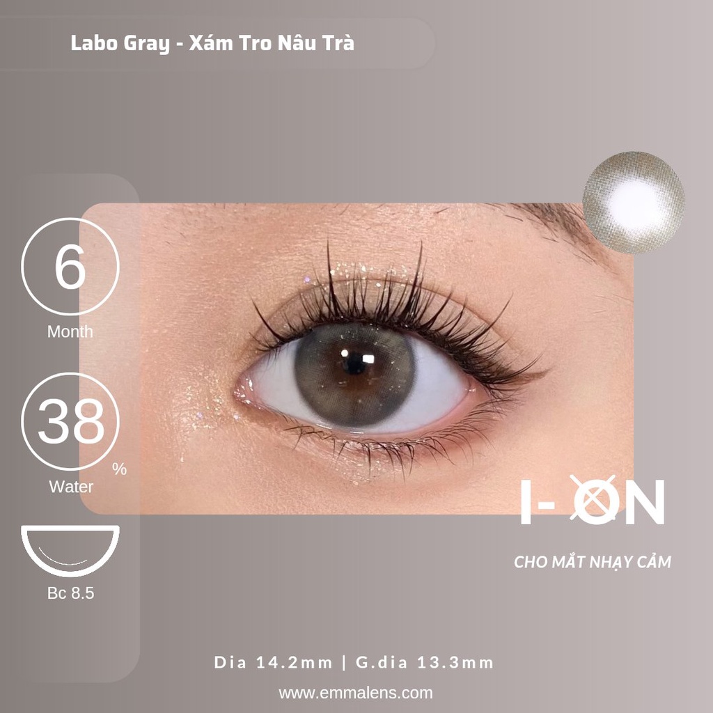 Kính áp tròng Labo Gray | Lens xám tây | Emma Lens
