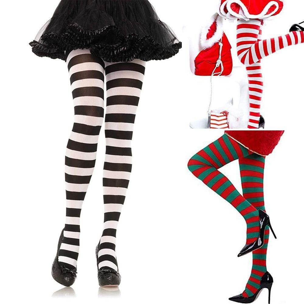 Quần Hosely vớ cao dệt kim có sọc, phù hợp cho cosplay và tiệc Halloween