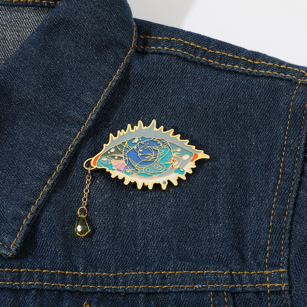 [yunyuan] Anime nhật bản jujutsu kaisen gojo satoru eyes chain enamel brooch backpack huy hiệu phụ kiện thời trang
