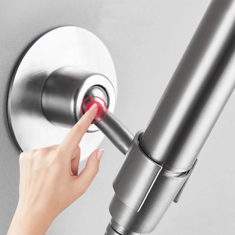 Giá Đỡ Vòi Hoa Sen Bằng Thép Không Gỉ 304 Tải Trọng Mạnh Xoay 360 Độ Kèm Ốc Vít ° Giá Đỡ Xoay Điều Chỉnh Được Có Móc Treo Cho Phòng Tắm