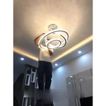 Đèn Thả Trần Pha Lê 3 Vòng Cao Cấp Bản 5cm To Sang Trọng Có Điều Khiển Từ Xa,Ba Chế Độ Đèn Led Decor Phòng Khách,Ngủ,Bếp — ảnh 3