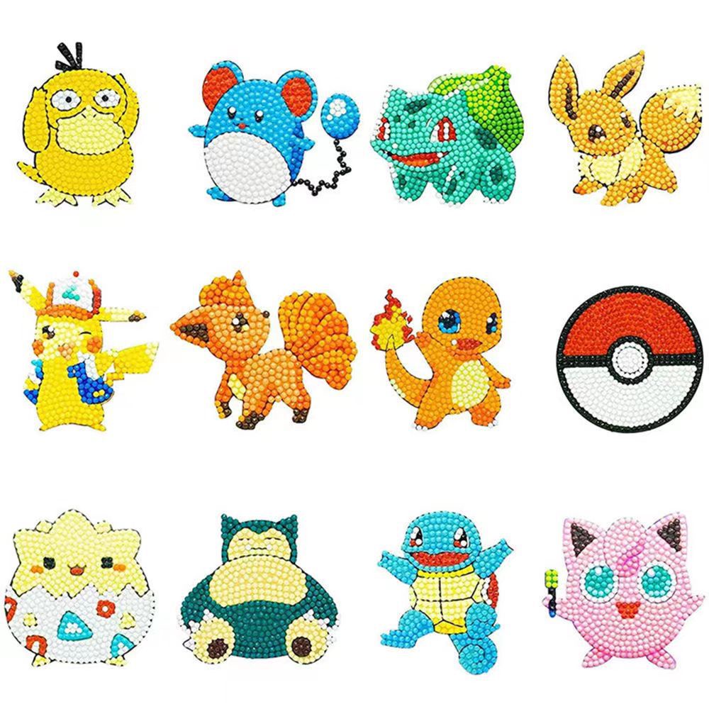 HK1 Pokemon Pikachu Squirtle DIY 5D Hạt Sơn handmade Hoạt Hình Tranh Gắn Đá Bộ Miếng Dán Cho Trẻ Em Giáo Dục KH1