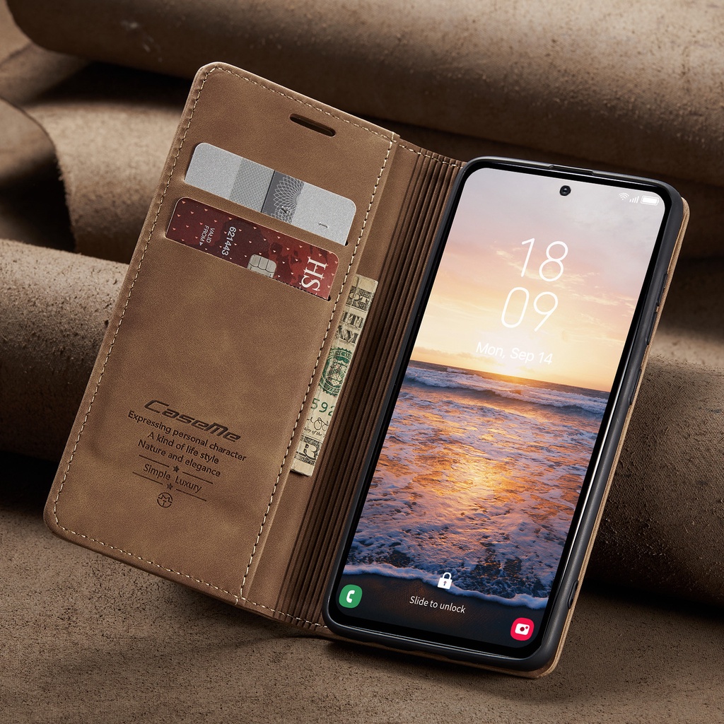Bao Da Điện Thoại Kèm Ngăn Đựng Thẻ Cho Samsung Galaxy S22 S23 Plus Ultra A14 A24 A34 A54 A33 A53 A73 5G