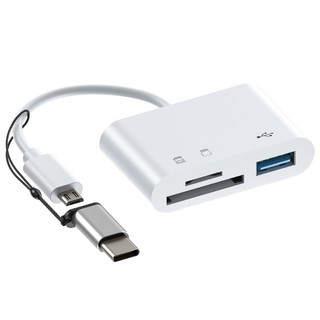 Charmantcc1 Đầu Đọc Thẻ TF 5 Trong 1 Đa Năng Type-C USB MicroUSB Cầm Tay HUBOTG