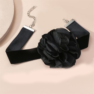 Vòng Cổ choker Dây Nhung Mặt Hoa Hồng Phong Cách Gothic 1