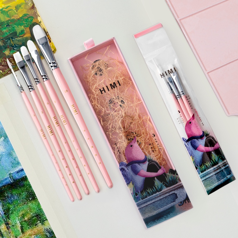 Bộ 3 / 5 Cọ Vẽ Màu Nước Acrylic Mặt Và Cơ Thể