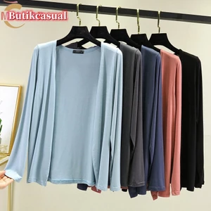 Áo Cardigan Trơn Tay Dài Phong Cách Hàn Quốc Size M-2XL