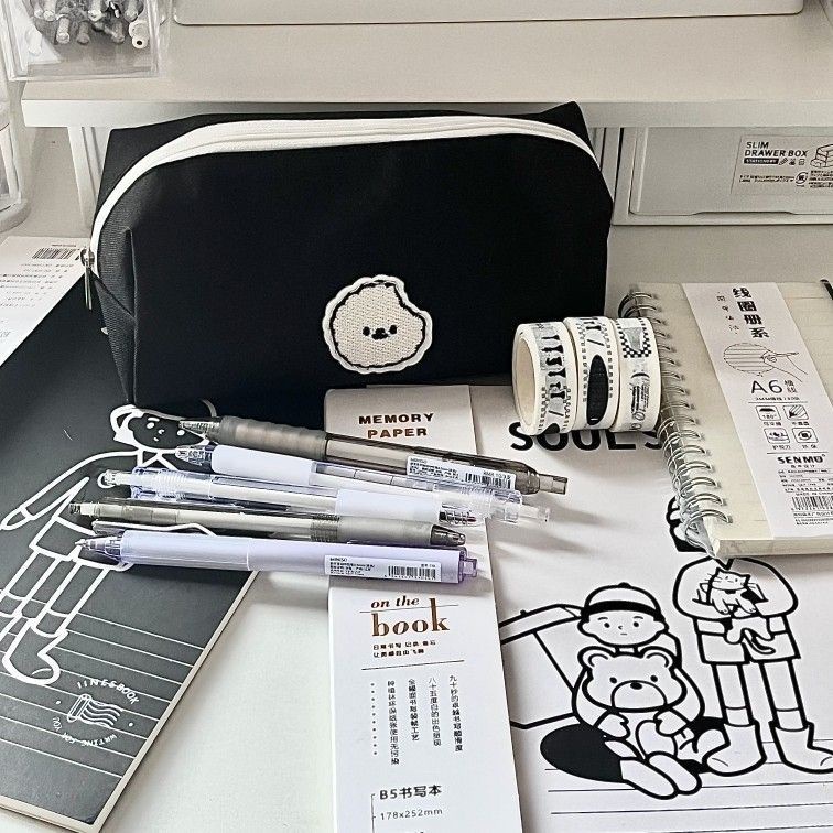 HK1 50-60 miếng Sanrio Pochacco bút Túi vải hộp đựng bút chì dung tích lớn Canvas túi đựng mỹ phẩm KH1