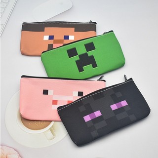 YT4 Minecraft Hộp Đựng Bút Hoạt Hình Túi Đựng Bút Sinh Viên Dây Kéo Vải Văn Phòng Phẩm Túi Trẻ Em Thay Đổi Lưu Trữ Cá Tính