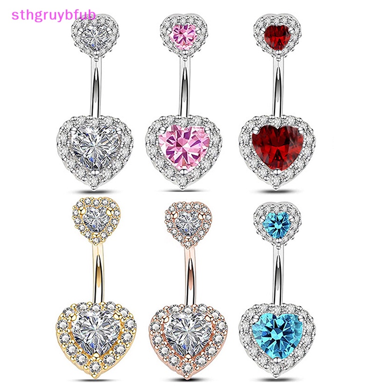 Sthb thời trang trái tim rốn vòng đeo bụng nút thắt lưng bằng thép không gỉ trang sức cho phụ nữ bãi biển body vn