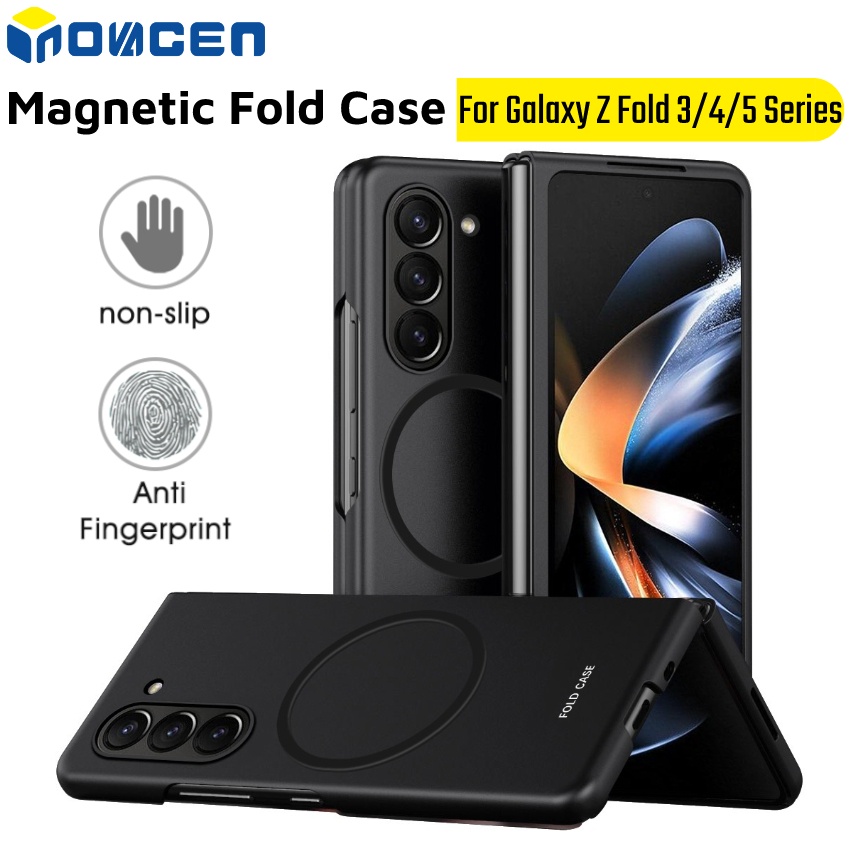 Vỏ điện thoại từ tính inovagen cho samsung galaxy z fold 5, gấp 4, gấp 3, baby skin touch, hỗ trợ sạc không dây, vỏ bảo vệ toàn diện pc chống vân tay