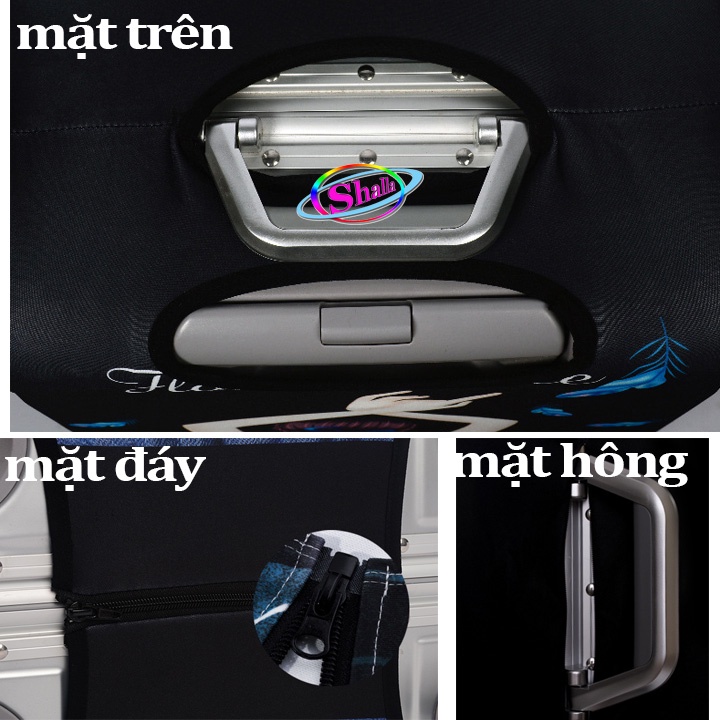 {HCM} Áo trùm vali chống nước 3D size 20-24-28 inch vết nứt M.E.N {Hình mới}
