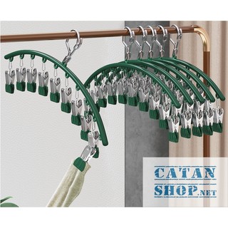 Móc phơi quần áo, treo tất vớ 10 kẹp chống rơi (giao màu ngẫu nhiên) GD707-M10k