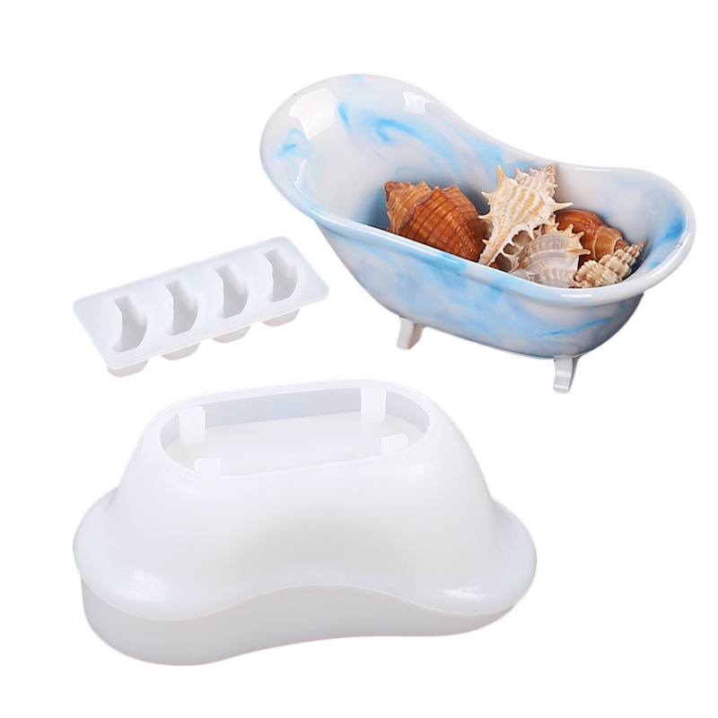 Khuôn Silicone Làm Xà Phòng / Hộp Đựng Xà Phòng Hình Bồn Tắm