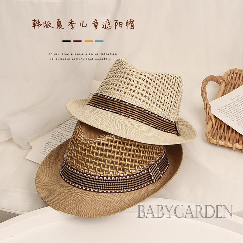 Mũ Cói Rộng Vành Chống Tia UV Phong Cách Vintage Dành Cho Bé 3-6 Tuổi