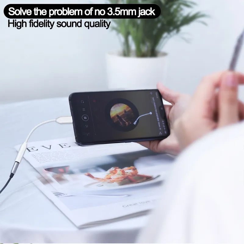 Dây Cáp Chuyển Đổi Cổng USB Type C Sang Cổng Tai Nghe 3.5mm Chuyên Dụng