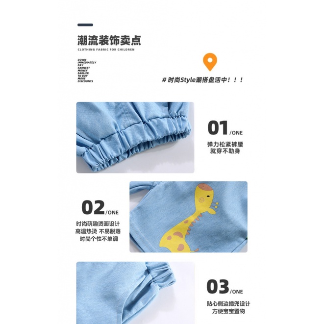 Phong Cách Mới Trẻ Em Mùa Hè Quần Jean Thời Trang Ngoài Mặc Quần Mỏng Bé Trai Bé Gái Hàn Quốc Quần Short Thường Ngày TXO8