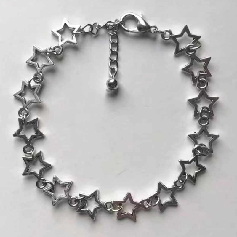 Coo Vintage Shiny Star Pentagram Chất liệu hợp kim Vòng tay cho nữ Vòng tay ngọt ngào