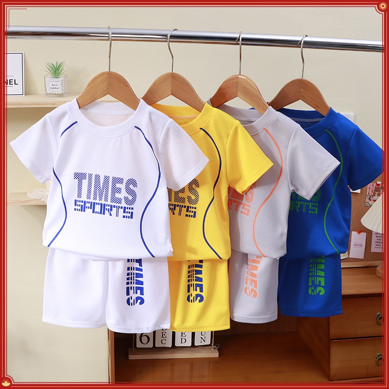 Quần Áo Trẻ Em 90-160CM Áo Jersey Tay Ngắn Cho Trẻ Em Bé Gái Nhanh Khô Hai Mảnh Quần Short Phù Hợp Với Trẻ Em Vừa Lớn Trẻ Em