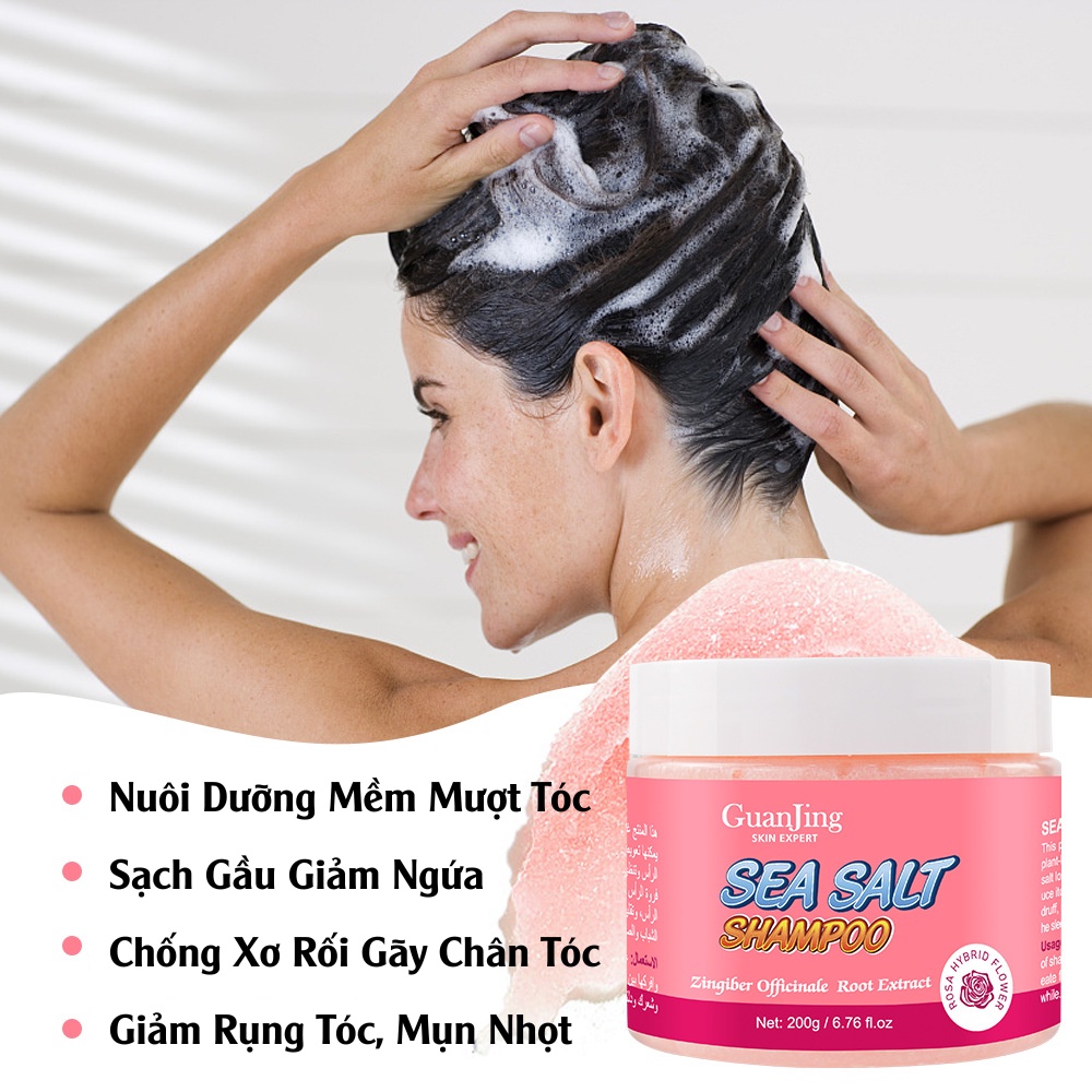 Muối Biển Hồng Sa Tẩy Tế Bào Da Đầu Hết Gầu, Hết Ngứa, Giúp Mọc Tóc Quan Jing Mềm Mượt Phục Hồi Mái Tóc Của Bạn
