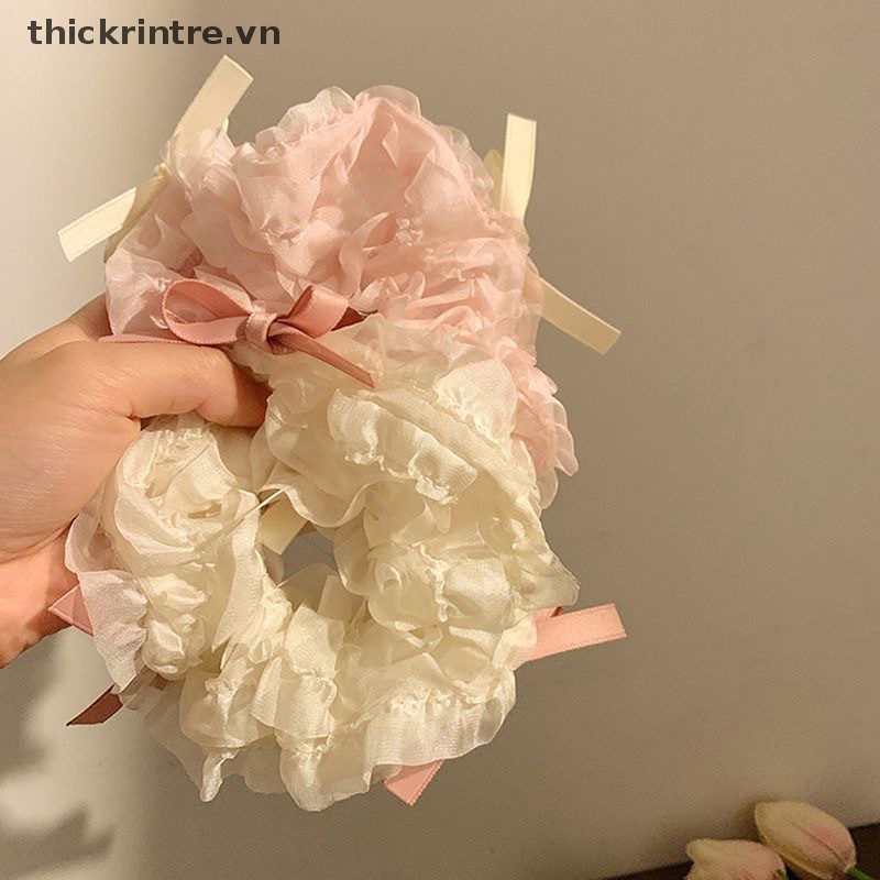 THI Hồng Nơ Lưới Tóc Nhẫn Lớn Intese Tóc Ins Đơn Giản Dây Tóc Mỡ Intese Dây Nữ Hàn Quốc Phụ Kiện Tóc VN
